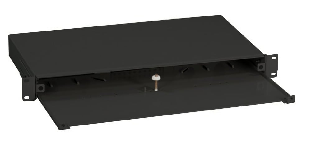 Box Ottico Versione Scorrevole 1U Senza Pannello Frontale Nero - I-CASE FO-ESLB