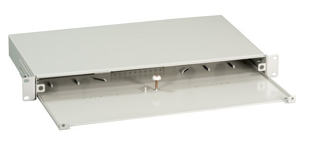 Box Ottico Versione Scorrevole 1U Senza Pannello Frontale Grigio - I-CASE FO-ESLG