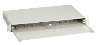 Sliding Optical Box 1U Without Front Panel Gray - I-CASE FO-ESLG