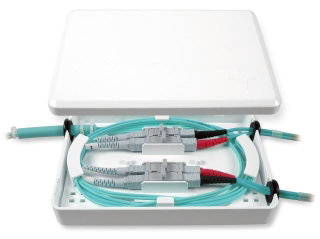 Micro Fiber Optic Distribution Box 4 SC Simplex Adapters - I-CASE FO-M4SCS
