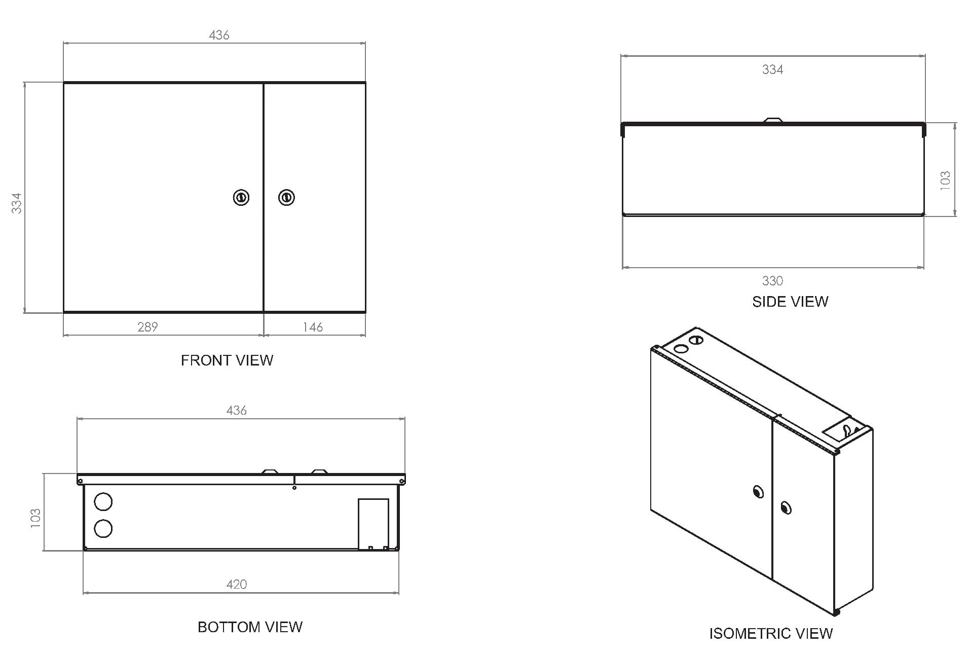 Box a Muro per Fibra Ottica Large Nero - Techly Professional I-CASE FO-MWLB