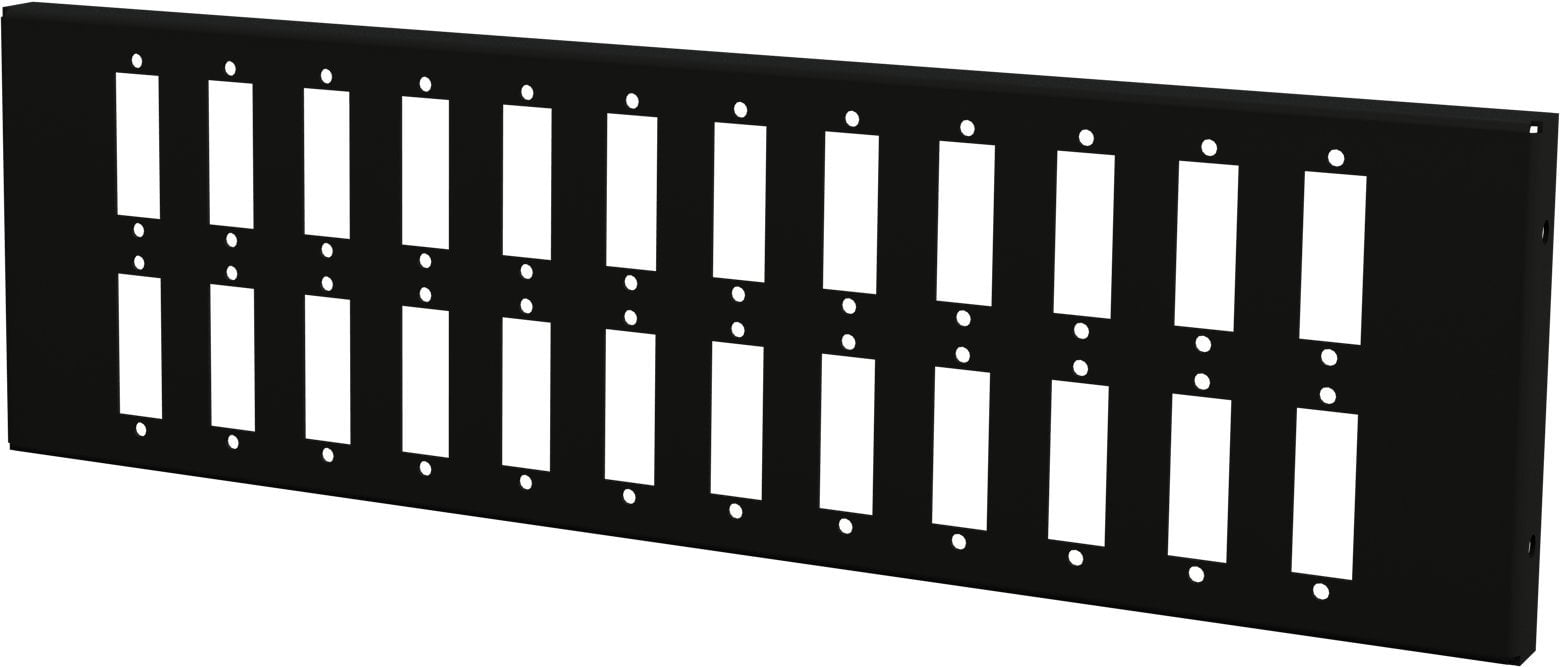 Piastra Adattatrice per 24 Adattatori a Bussola SC Duplex o 24 LC-Quad, Nera - Techly Professional I-CASE FO-MWM24SCD