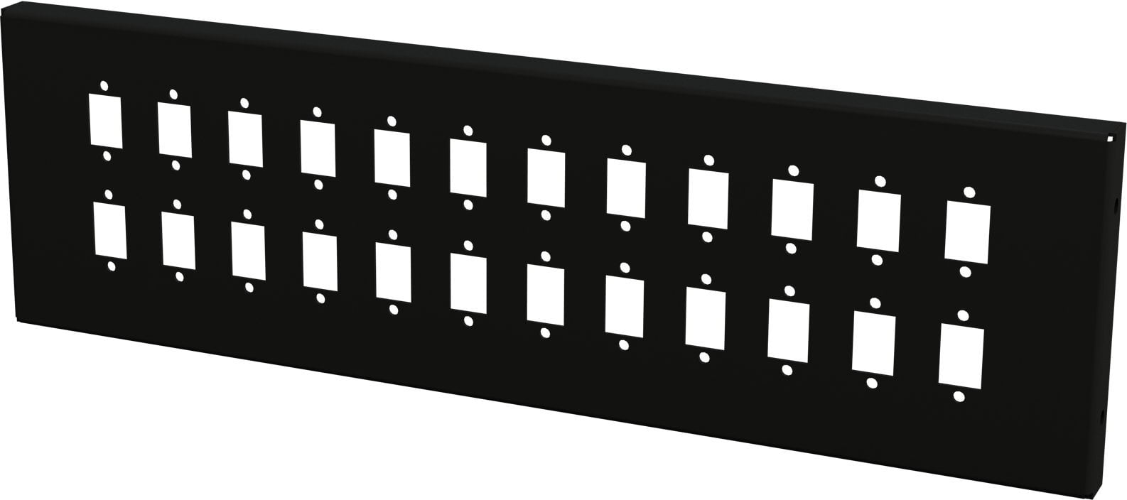 Piastra Adattatrice per 24 Adattatori a Bussola SC Simplex o 24 LC Duplex, Nera - Techly Professional I-CASE FO-MWM24SCS