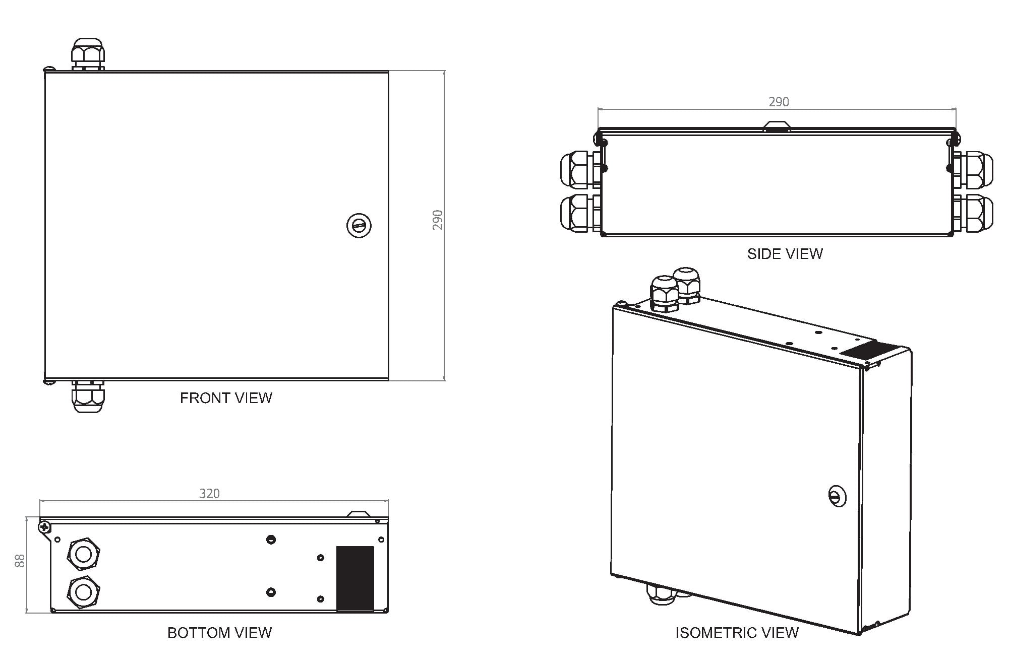 Box a Muro per Fibra Ottica Medium Nero - Techly Professional I-CASE FO-MWMB
