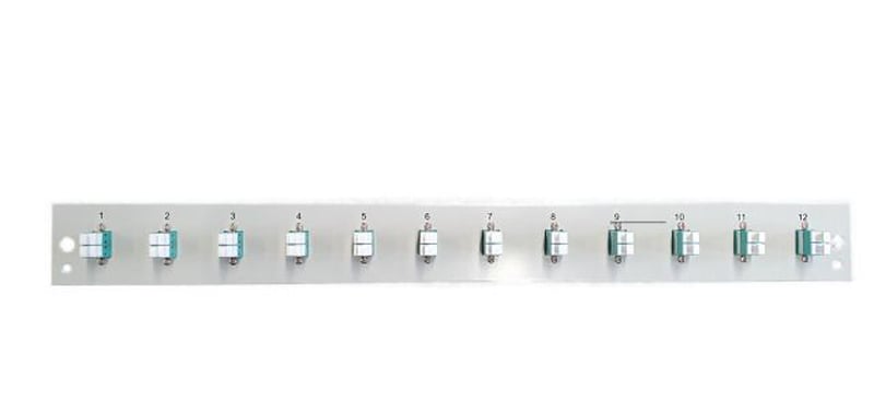 Pannello Frontale per Cassetto Ottico 1U 12 LC Duplex OM3 Grigio - I-CASE FOG-12LCD3
