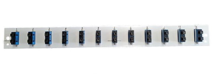 Pannello Frontale per Cassetto Ottico 1U 12 SC Duplex/LC OS2 Grigio - OEM I-CASE FOG-12SCDS