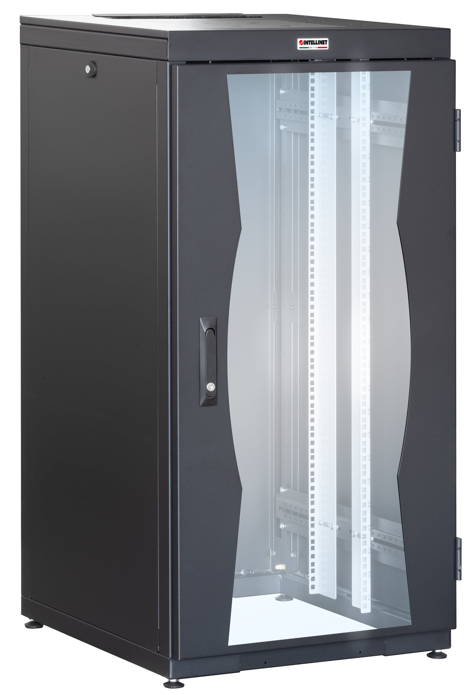 Armadio NetRack 19'' 600x600 24 Unità Nero da Assemblare - Intellinet I-CASE FP-2406BKX