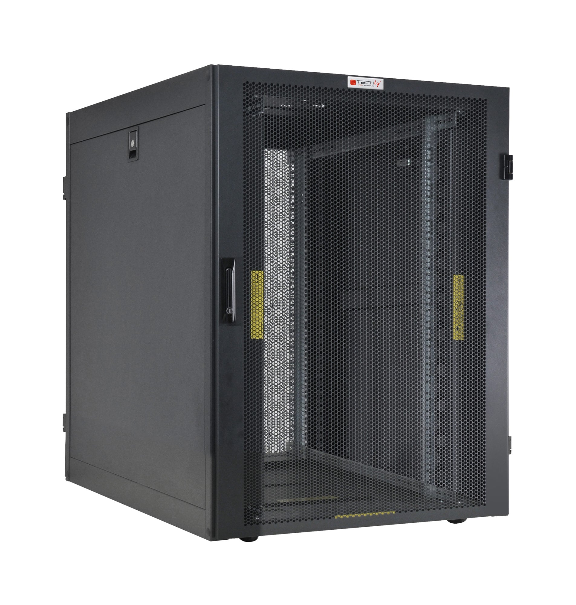 Armadio NetRack 19'' 600x1000 24 Unità Ventilato Nero da Assemblare - Techly Professional I-CASE FP-24VTBK2