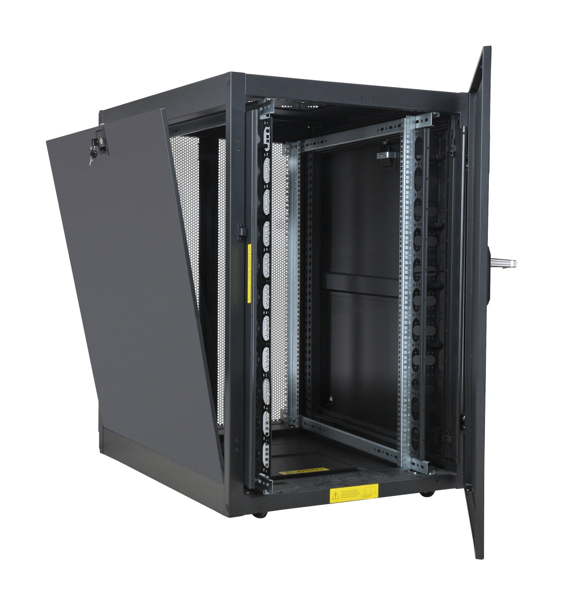 Armadio NetRack 19'' 600x1000 24 Unità Ventilato Nero da Assemblare - Techly Professional I-CASE FP-24VTBK2