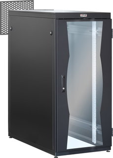 NetRack Cabinet 19" 600x1000 27U Black Grille Panel Knock-Down - Intellinet I-CASE FP-2710BKXVG