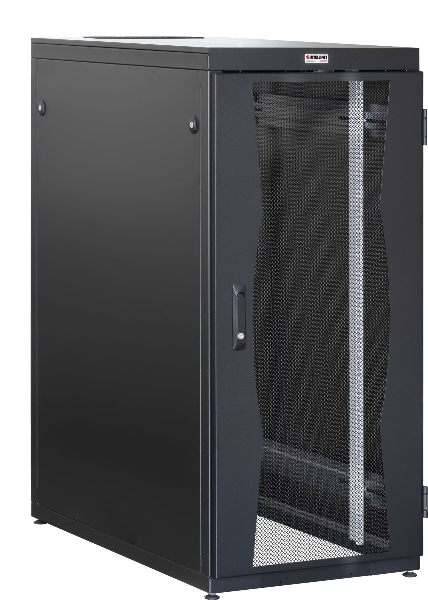 Armadio NetRack 19'' 600x1000 27 Unità Nero Porte Grigliate da Assemblare - Intellinet I-CASE FP-2710VTBK
