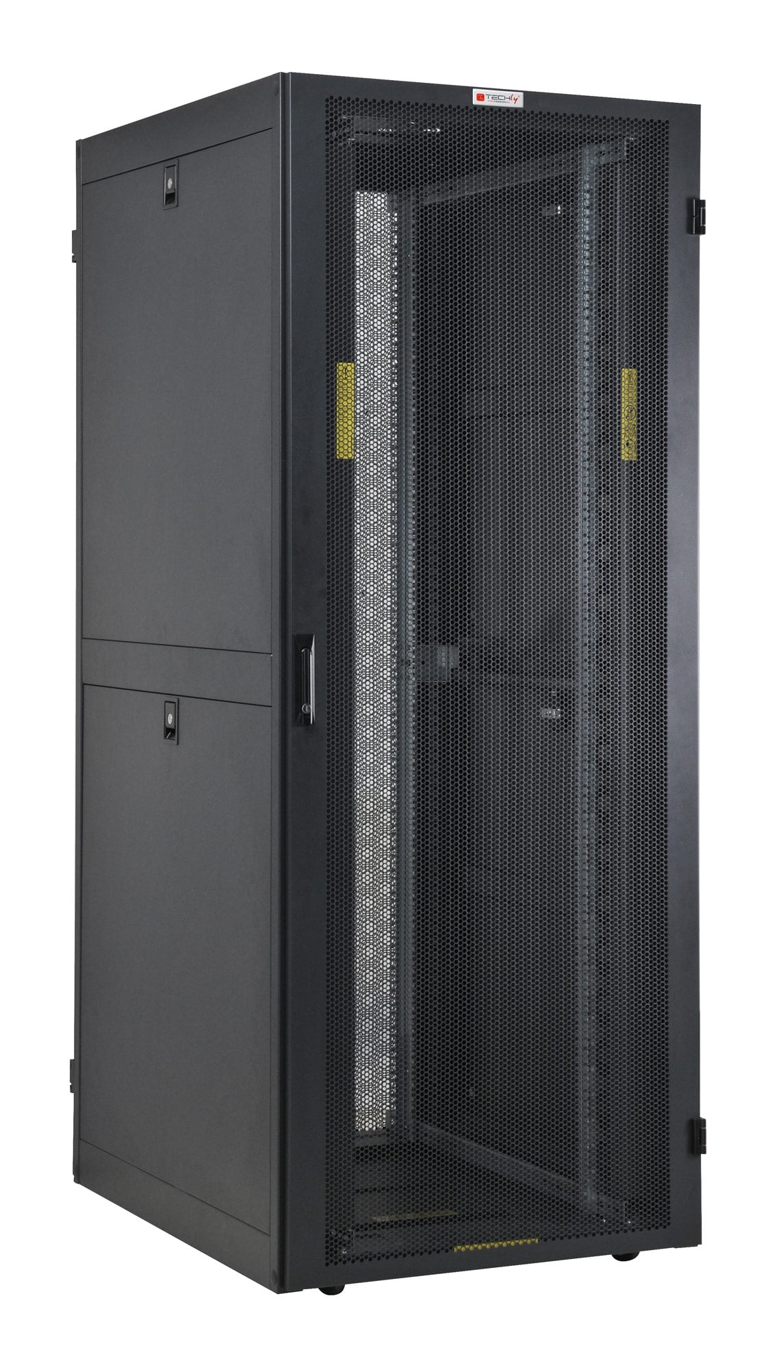 Armadio NetRack 19'' 600x1000 42 Unità Ventilato Nero da Assemblare - Techly Professional I-CASE FP-42VTBK2