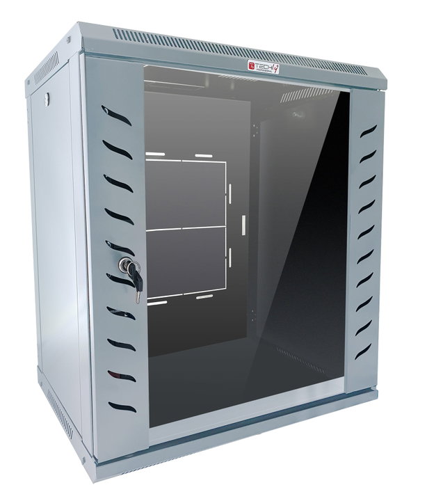 Armadio Rack 19" a Muro 20U P.450 mm Flat Pack Grigio - Techly Professional I-CASE FP-4520G