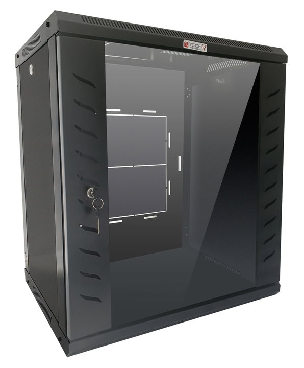 Armadio Rack 19" a Muro 12U P.600 mm Flat Pack Nero - Techly Professional I-CASE FP-6012BK