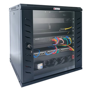 Armadio Rack 19" a Muro 15U P.600 mm Flat Pack Nero - Techly Professional I-CASE FP-6015BK