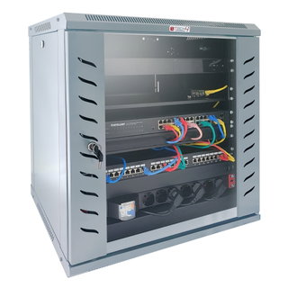 Armadio Rack 19" a Muro 15U P.600 mm Flat Pack Grigio - Techly Professional I-CASE FP-6015G