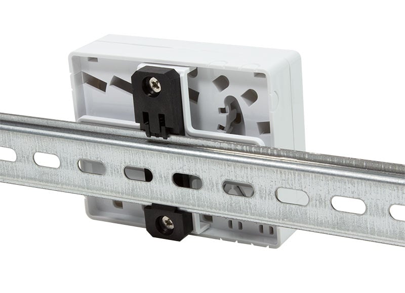 Scatola di connessione indoor FTTH per 4 fibre, 4 adattatori, per guida DIN - Logilink I-CASE FTTH-RAIL4L