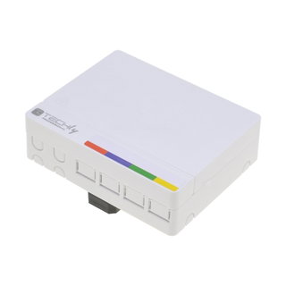 Scatola di Terminazione Ottica STOA FTTH 4 fibre SC/LC per guida DIN - Techly Professional I-CASE FTTH-RAIL4T