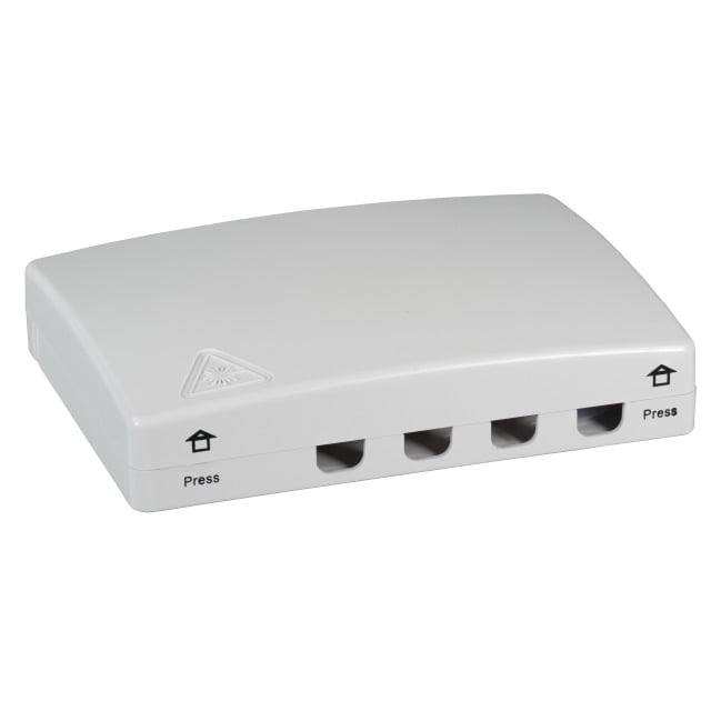 Scatola di connessione indoor FTTH per 4 fibre, 4 adattatori, IP20 - I-CASE FTTH4