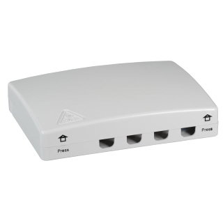 Scatola di connessione indoor FTTH per 4 fibre, 4 adattatori, IP20 - I-CASE FTTH4