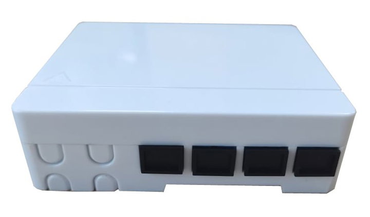 Scatola di Terminazione Ottica FTTH per 4 Fibre 4 Adattatori IP20 - Techly Professional I-CASE FTTH4T