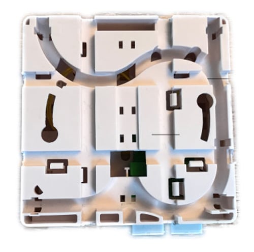 Scatola FTTH Indoor IP20 4 x SC o LC Duplex 80x80 con Passacavo Versione a Crimpare - I-CASE FTTH6