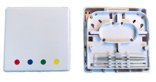 Scatola FTTH Indoor IP20 4 x SC o LC Duplex 80x80 con Passacavo Versione Termoretraibile - I-CASE FTTH7