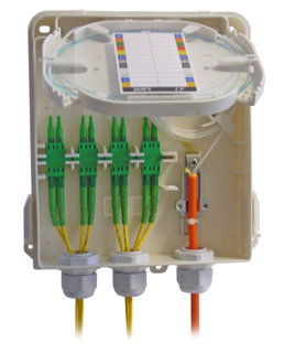 Fiber Optic Splice Box 8 Fibers IP54 for FTTX Applications with Lock - I-CASE FTTX-S8K