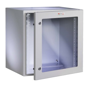 Wall-mount Rack Cabinet 19" 13U gray IP65 glass door depth 400 mm - Techly Professional I-CASE IP-1340GV