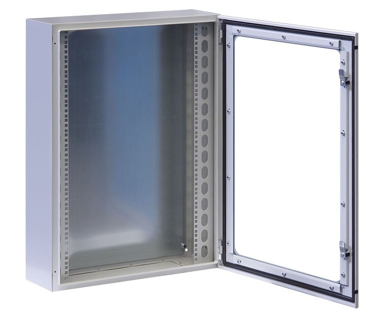 Armadio Rack 19'' a muro 17U grigio IP65 porta vetro prof. 200mm - Techly Professional I-CASE IP-1720GV