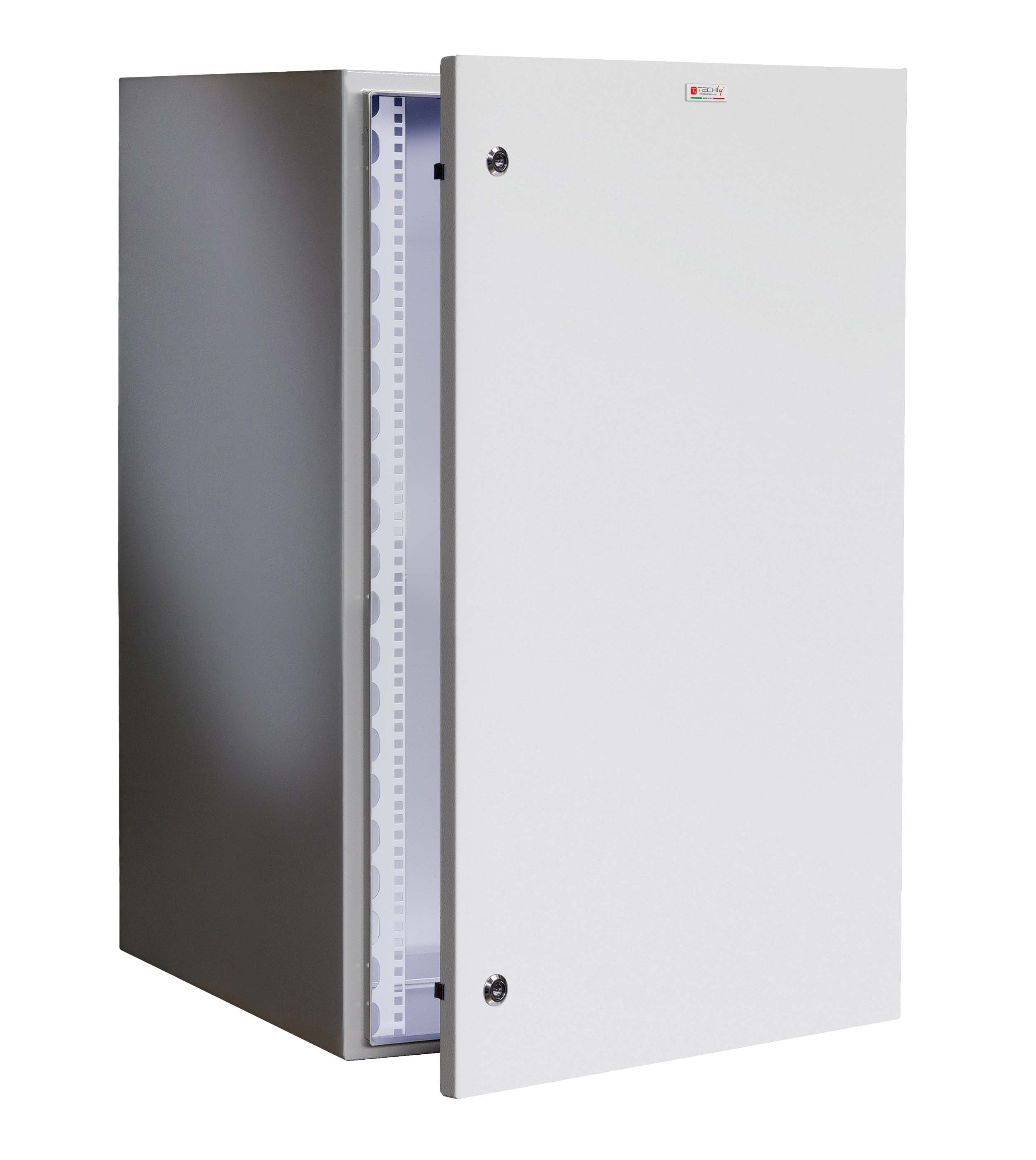 Armadio Rack 19'' a muro 17U grigio IP65 porta cieca prof. 600 mm - Techly Professional I-CASE IP-1760GC