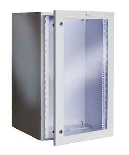Wall-Mount Rack Cabinet 19" 17U grey IP65 glass door depth 600 mm - Techly Professional I-CASE IP-1760GV