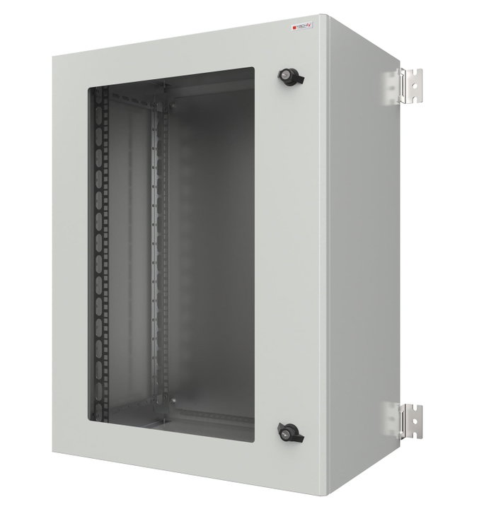 Armadio Rack 19'' a Muro 17U Grigio IP65 Porta Vetro Prof. 600 mm - Techly Professional I-CASE IP-1760GV2