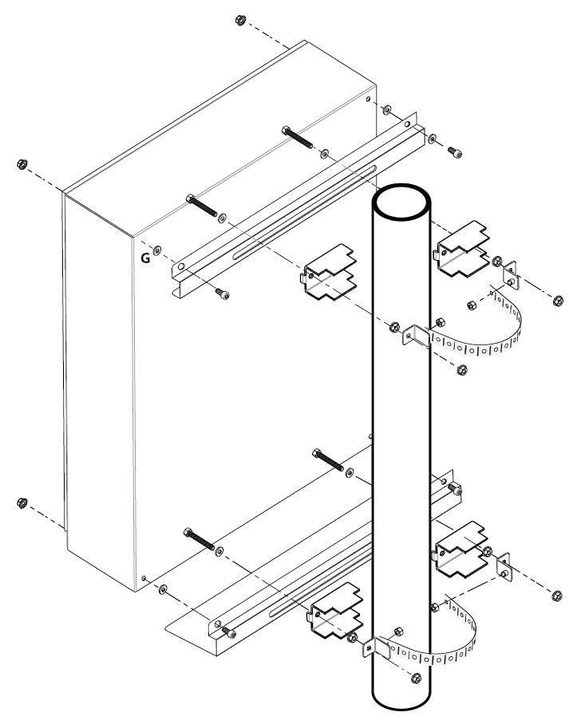 Sistema di fissaggio a palo per rack IP65 - Techly Professional I-CASE IP-KIT1