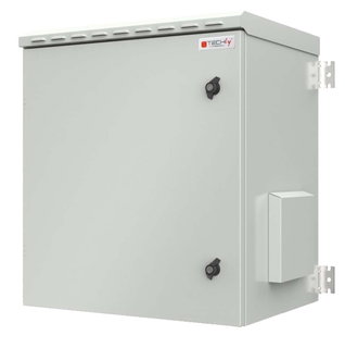Rack Cabinet 19" Wall 7U Gray IP55 Blank Door depth 450 mm - Techly Professional I-CASE IP55-745