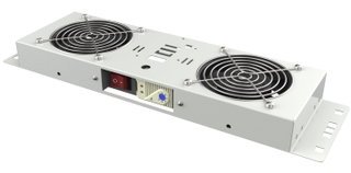 Ceiling ventilation kit for 19" rack IP55 2 gray fans - Techly Professional I-CASE IP55-FAN2
