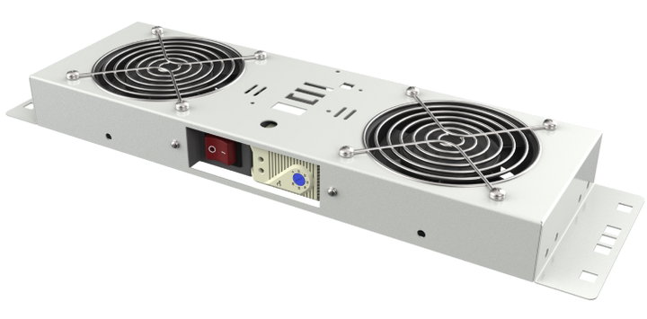 Ceiling ventilation kit for 19" rack IP55 2 gray fans - Techly Professional I-CASE IP55-FAN2