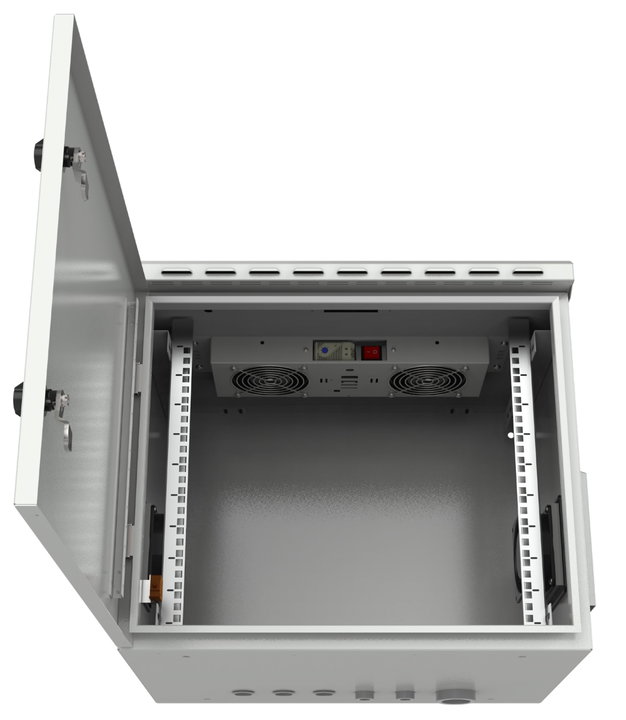 Ceiling ventilation kit for 19" rack IP55 2 gray fans - Techly Professional I-CASE IP55-FAN2