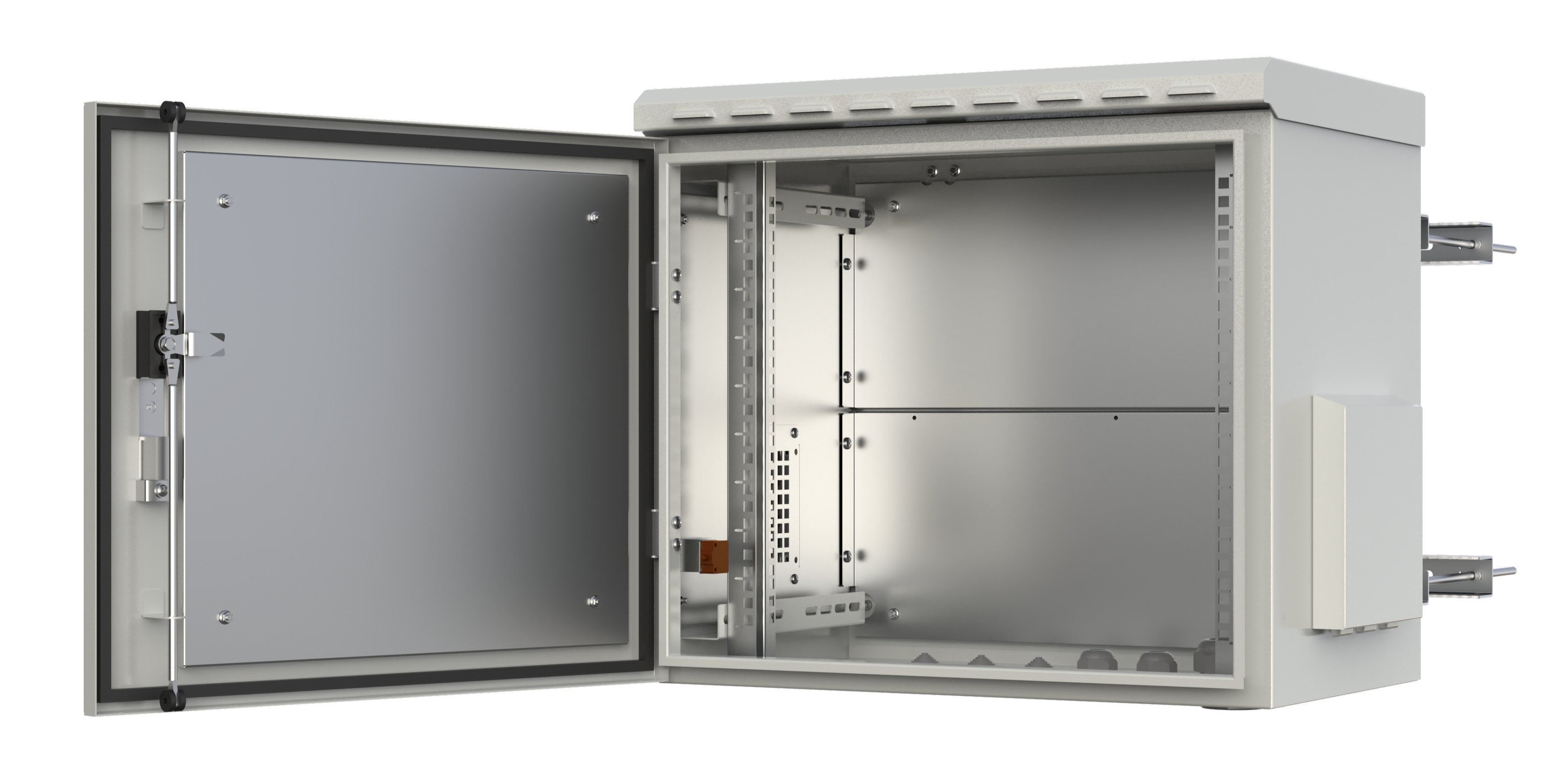 Armadio Rack 19'' Fissaggio a Palo 12U IP66 Porta Cieca Prof. 400 mm Grigio - Techly Professional I-CASE IP66-1240P
