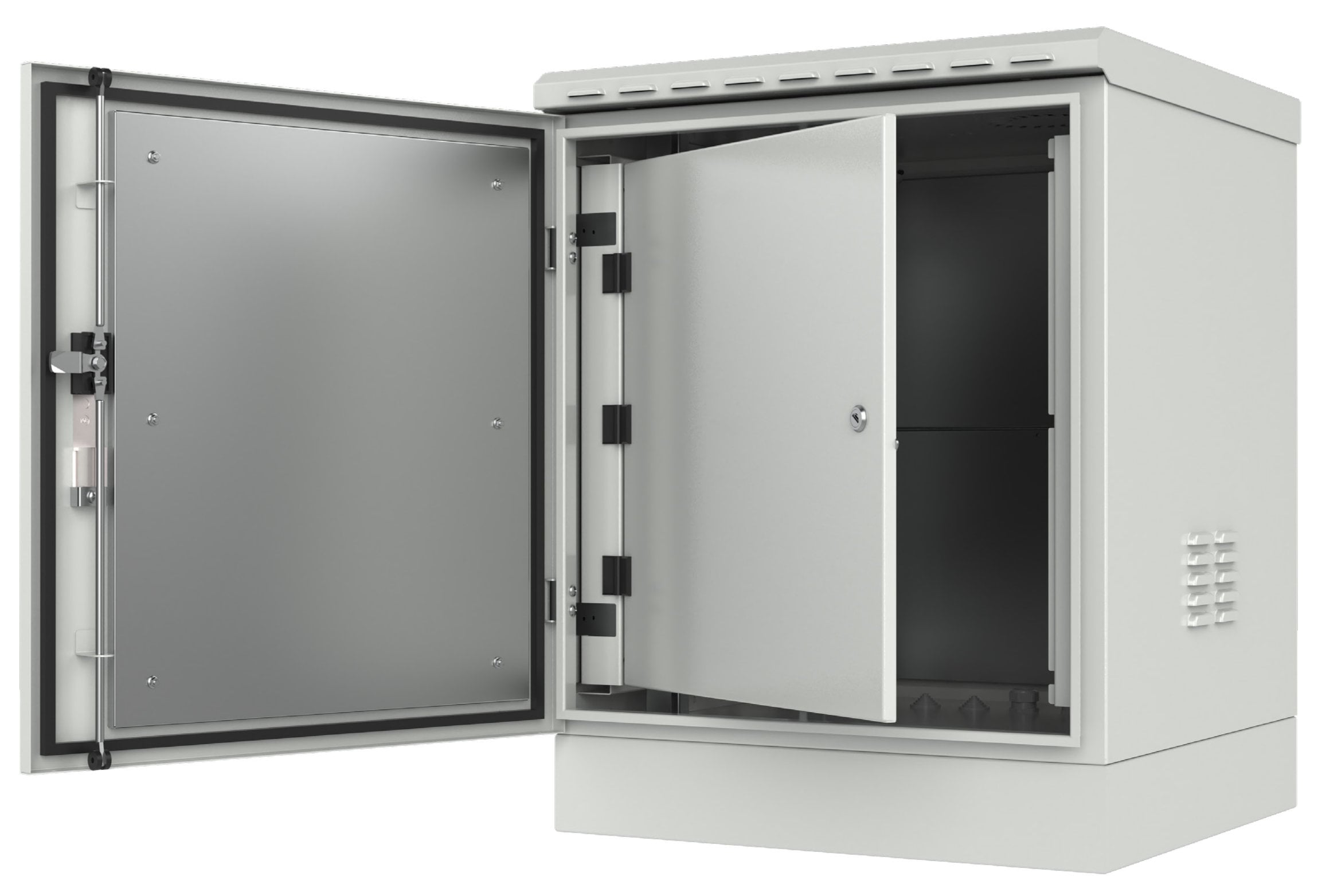 Armadio Rack 19'' a Pavimento 12U Grigio IP66 Doppia Porta Cieca prof. 600 mm - Techly Professional I-CASE IP66-1260DP