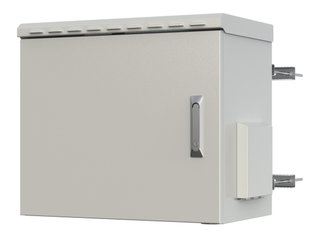 Armadio Rack 19" Fissaggio a Palo 7U IP66 Porta Cieca Prof. 400mm Grigio - Techly Professional I-CASE IP66-740P