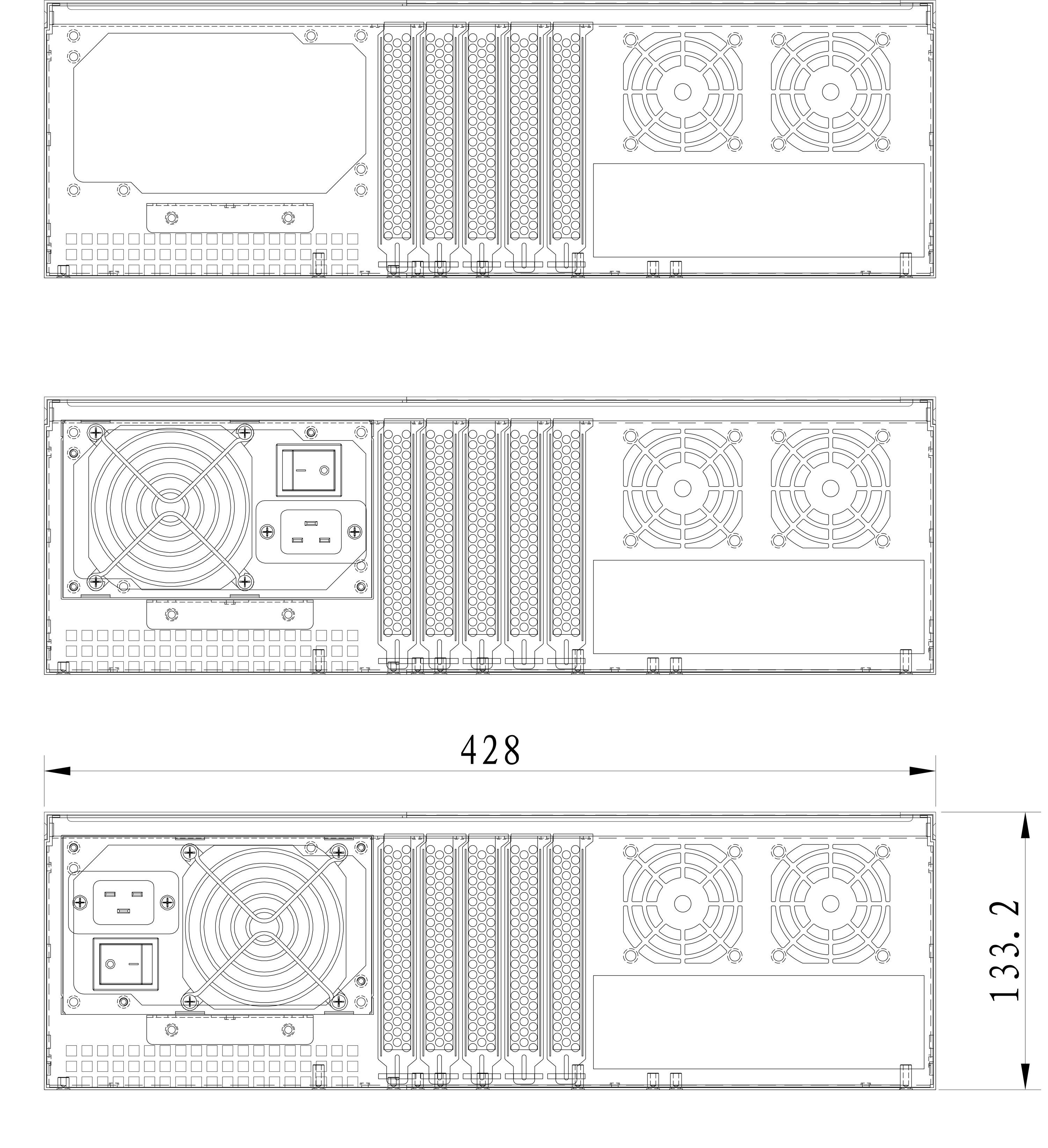 Chassis Industriale da Rack 19'' 3U Ultra Compatto Nero - Techly I-CASE IPC-338