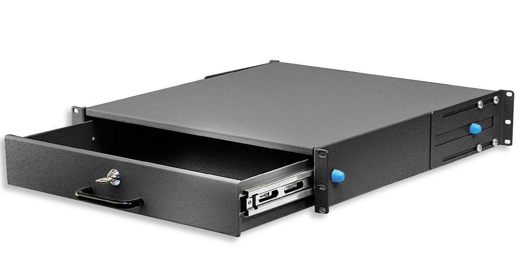 Cassetto Porta Tastiera 2U per Armadi Rack 19'' con Serratura Nero - Intellinet I-CASE KEY-2BK