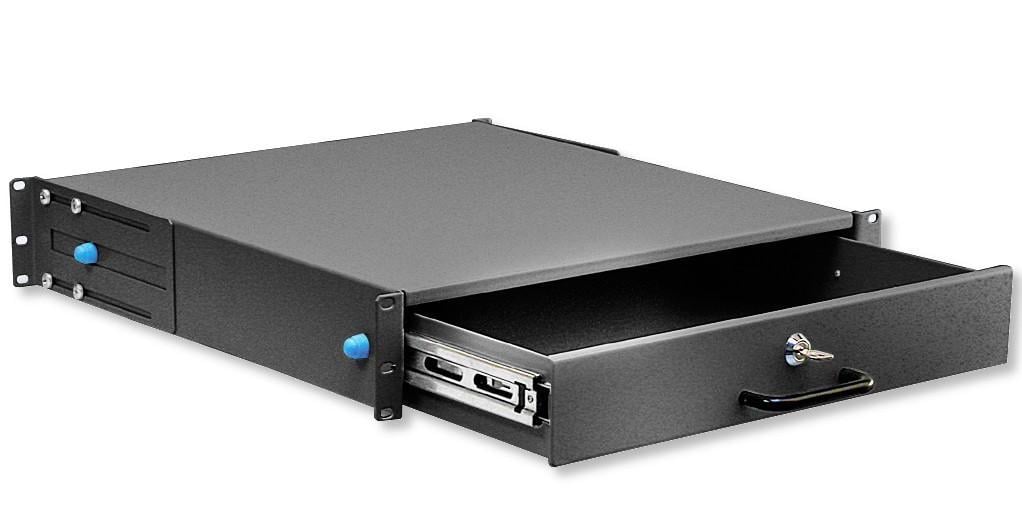 Cassetto Porta Tastiera 2U per Armadi Rack 19'' con Serratura Nero - Intellinet I-CASE KEY-2BK