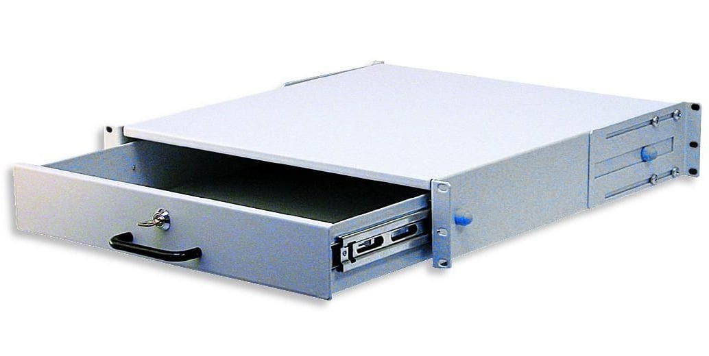 Cassetto Porta Tastiera 2U per Armadi Rack 19'' con Serratura Grigio - Intellinet I-CASE KEY-2HE