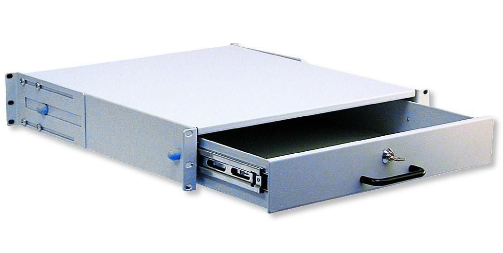 Cassetto Porta Tastiera 2U per Armadi Rack 19'' con Serratura Grigio - Intellinet I-CASE KEY-2HE