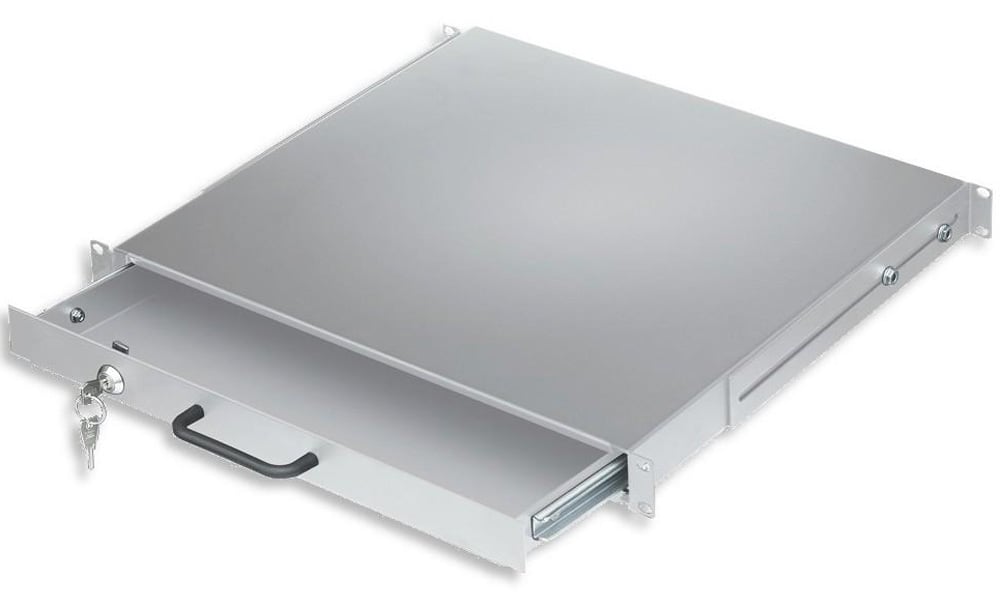 Cassetto Porta Tastiera 1U per Armadi Rack 19'' con Serratura Grigio - Intellinet I-CASE KEY-BG