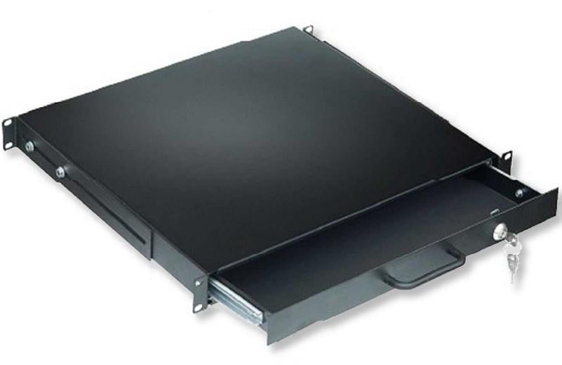 Cassetto Porta Tastiera 1U per Armadi Rack 19'' con Serratura Nero - Intellinet I-CASE KEY-BK