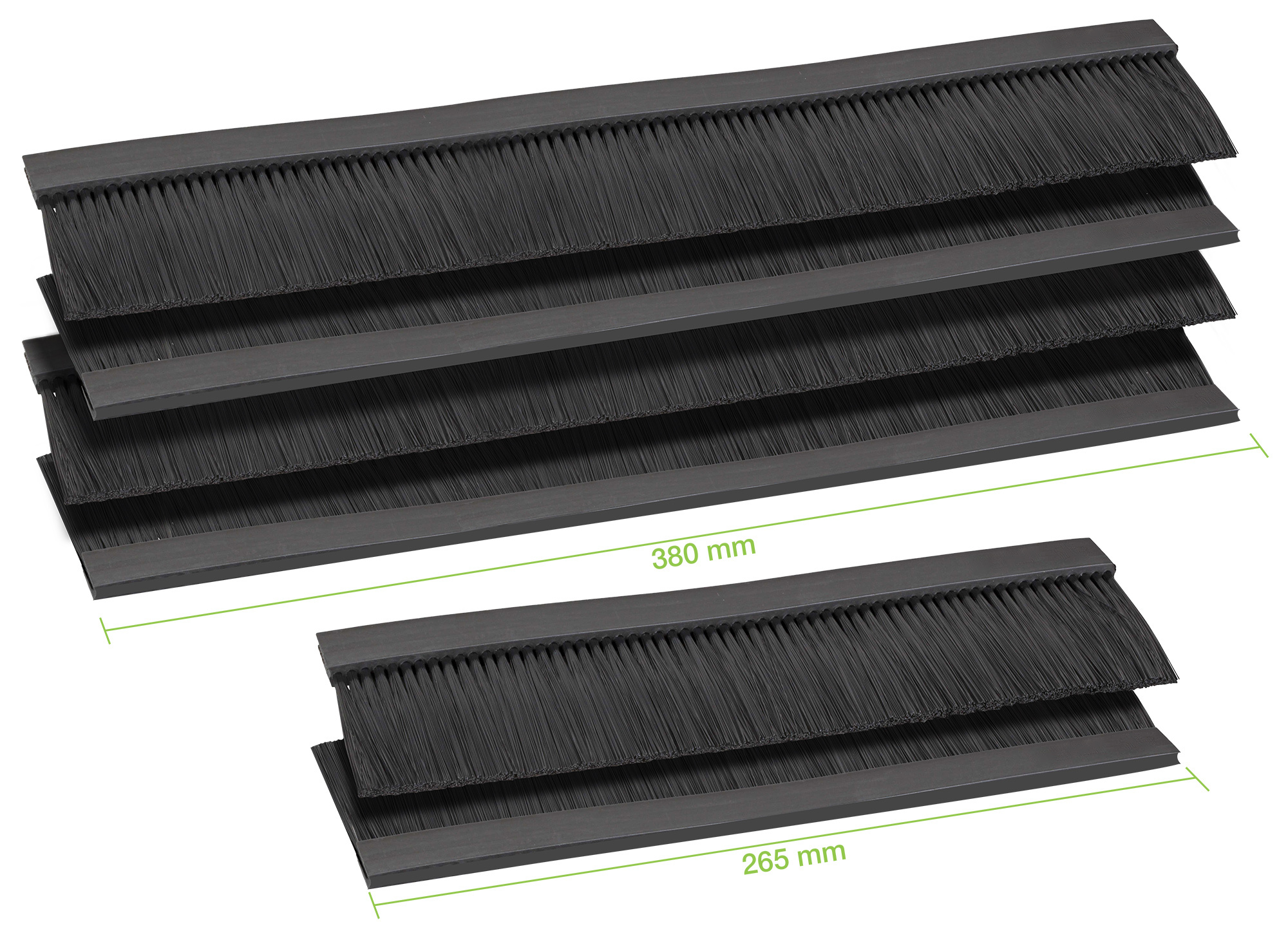 Spazzole Ingresso Cavi per Armadio Rack Due da 265 mm e Quattro da 380 mm - Techly Professional I-CASE KIT-SP1