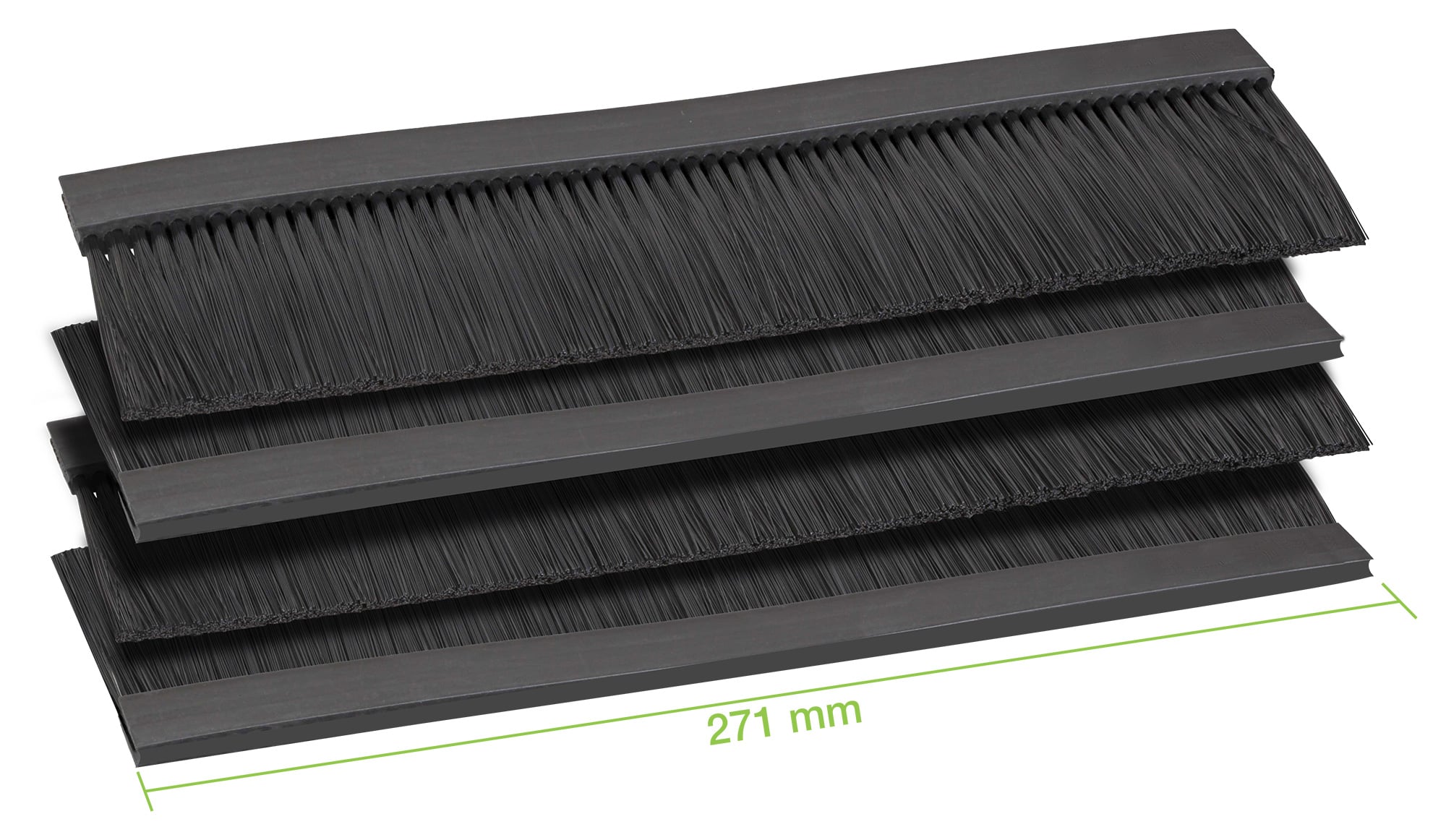 Quattro Spazzole Ingresso Cavi per Armadio Rack 271 mm - Techly Professional I-CASE KIT-SP3